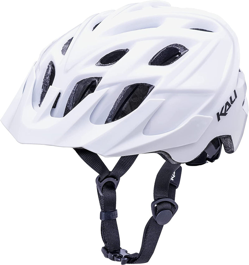 Kali Protectives Chakra Solo Bicycle Helmet; Mountain In-Mould Mountain Bike Helmet Equipped with an Integrated Visor; Dial Fit Closure System; with 21 Vents Sporting Goods > Outdoor Recreation > Cycling > Cycling Apparel & Accessories > Bicycle Helmets Kali Protectives Solid Gls White Small/Medium 