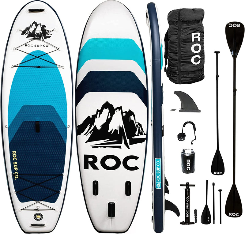 Roc Inflatable Stand up Paddle Boards with Premium SUP Paddle Board Accessories, Wide Stable Design, Non-Slip Comfort Deck for Youth & Adults Sporting Goods > Outdoor Recreation > Winter Sports & Activities Roc Royal  