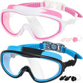 Easyoung 2-Pack Kids Swim Goggles, Wide Vision Swim Goggles for Child from 3-15 Sporting Goods > Outdoor Recreation > Boating & Water Sports > Swimming > Swim Goggles & Masks EasYoung 08.black With Blue + Pink With White  