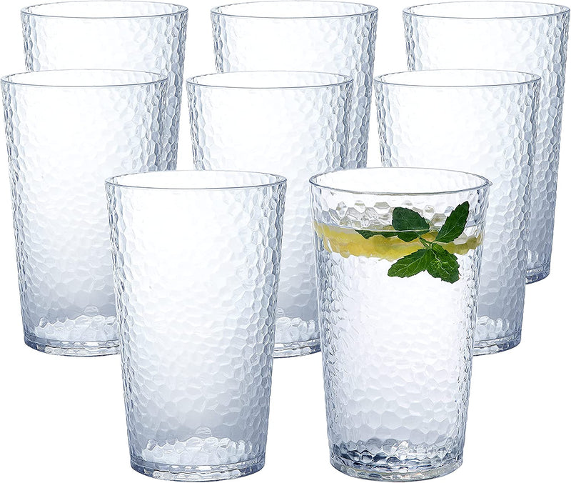 Kurala Unbreakable Plastic Tumbler Cups, Set of 6, Large Water Tumbler Set, 25 Oz Highball Drinking Glasses (Clear) Home & Garden > Kitchen & Dining > Tableware > Drinkware Kurala Set of 8, 17 OZ  
