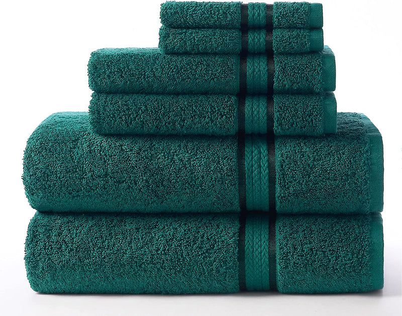 COTTON CRAFT Ultra Soft 6 Piece Towel Set - 2 Oversized Large Bath Towels,2 Hand Towels,2 Washcloths - Absorbent Quick Dry Everyday Luxury Hotel Bathroom Spa Gym Shower Pool - 100% Cotton - Charcoal Home & Garden > Linens & Bedding > Towels COTTON CRAFT Teal 6 Piece Towel Set 