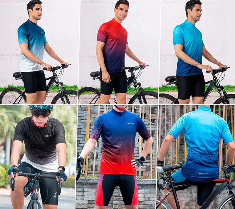ROTTO Cycling Jersey Mens Bike Shirt Short Sleeve Gradient Color Series Sporting Goods > Outdoor Recreation > Cycling > Cycling Apparel & Accessories ROTTO   