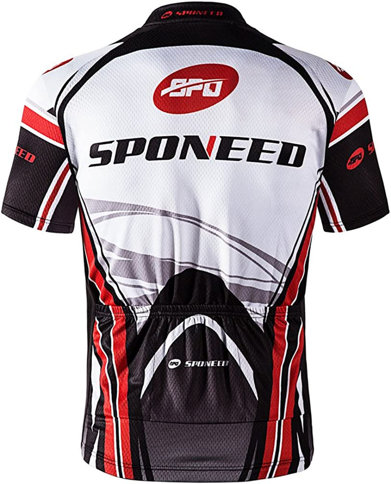 Sponeed Men'S Cycling Jerseys Tops Biking Shirts Short Sleeve Bike Clothing Full Zipper Bicycle Jacket with Pockets Sporting Goods > Outdoor Recreation > Cycling > Cycling Apparel & Accessories Sentibery   