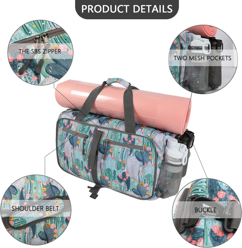 Sport Gym Bag for Women 40L Travel Duffle Bag with Wet Pocket & Shoe Compartment, Weekender Dance Bag for Women & Girl (Cactus) Home & Garden > Household Supplies > Storage & Organization LC BAG   