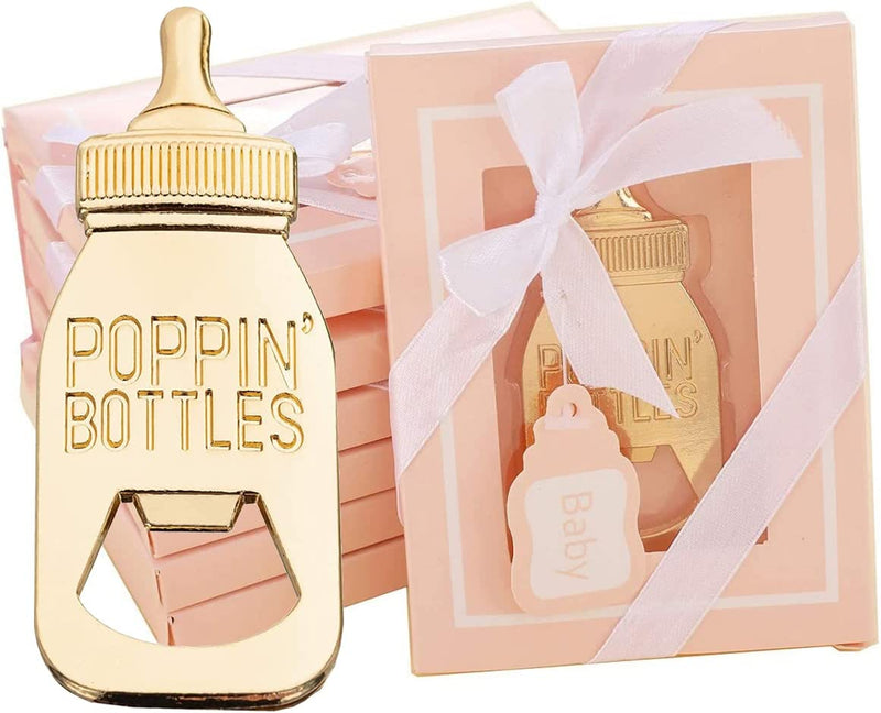 DAJAMAI 18 Pack Bottle Opener for Baby Shower Favors, Baby Shower Party Return Gifts for Guest, Poppin Bottles Openers with Exquisite Gifts Box Used for Baby Party Souvenirs (Pink-Baby Bottle) Home & Garden > Kitchen & Dining > Barware DAJAMAI Pink-Bottle Openers  