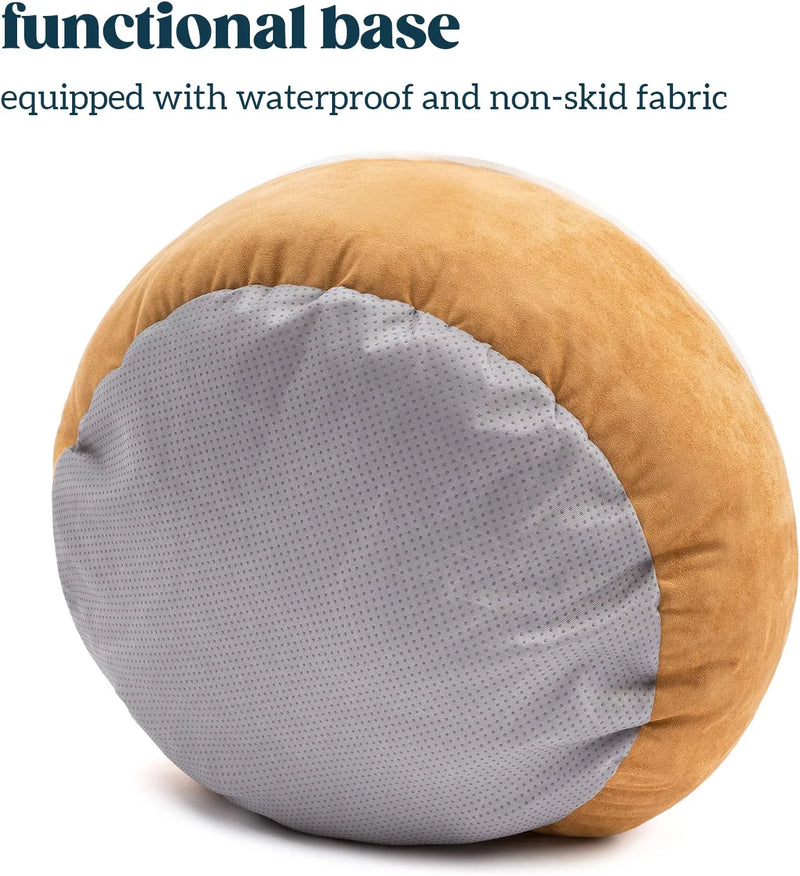 Pelzin Small Dog Bed for Small Medium Dogs Washable, Burrow Puppy Beds with Blanket Attached, Covered Dog Cave Bed with Anti-Slip Bottom, Wheat, 27" Animals & Pet Supplies > Pet Supplies > Bird Supplies PELZIN   