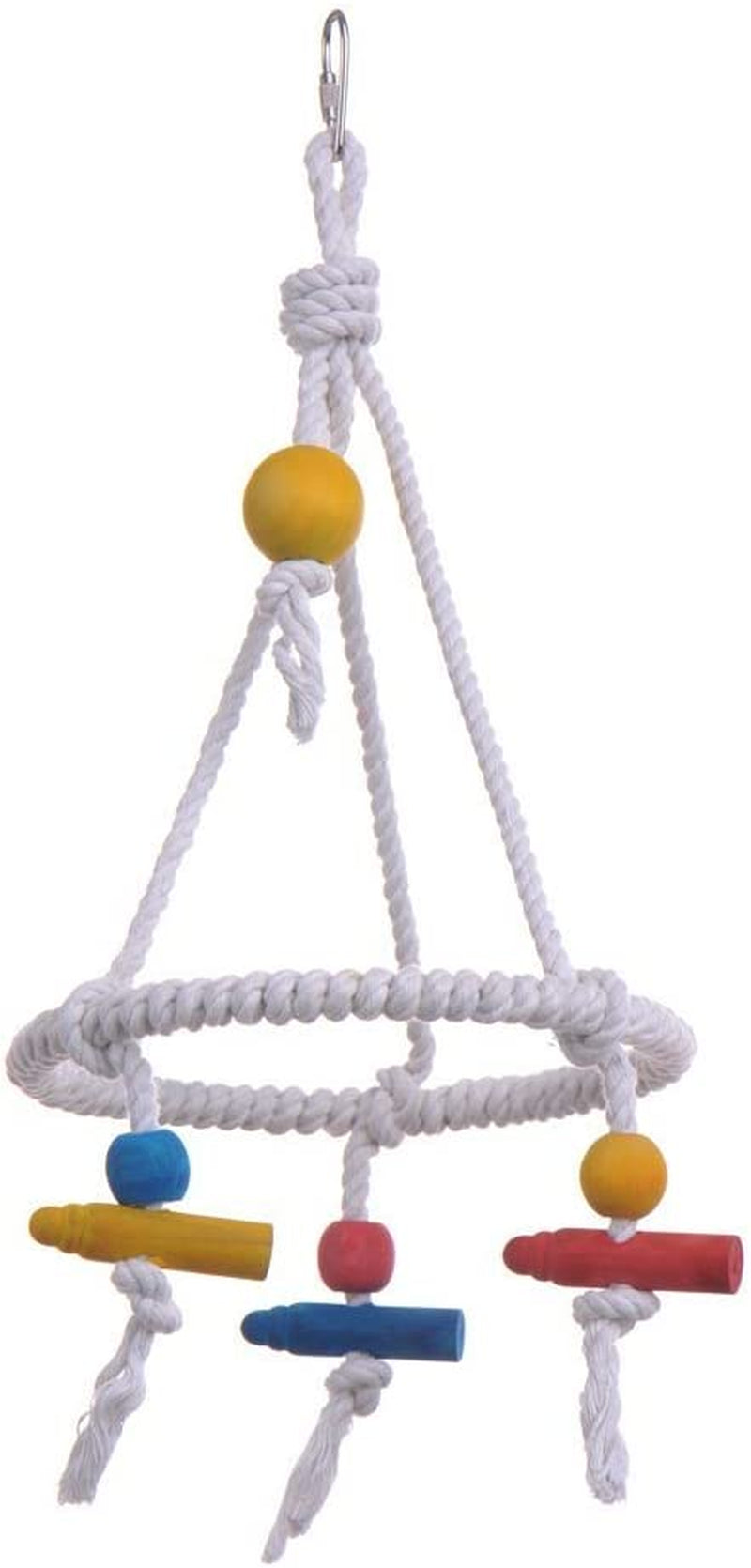Hypeety Pet Bird Parrot Swing Hanging Toy Parakeet Budgie Cockatiel Cage Hammock Swing Toy round Cotton Rope Tri Toy Hanging Toy Animals & Pet Supplies > Pet Supplies > Bird Supplies > Bird Toys Hypeety   