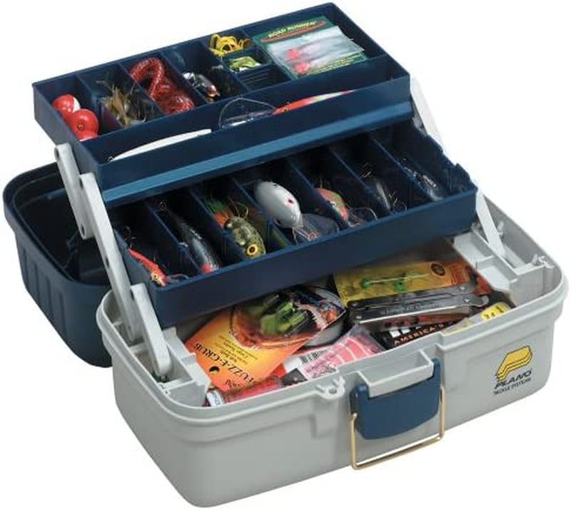 Plano 2-Tray Tackle Box(Blue Metallic/Off White) Sporting Goods > Outdoor Recreation > Fishing > Fishing Tackle South Bend   