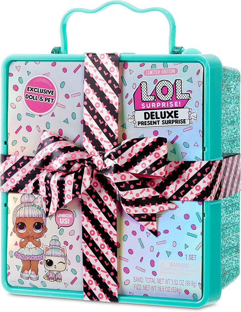 LOL Surprise Deluxe Present Surprise with Limited Edition Doll, and Pet, Teal - Adorable Fashion Doll and Colorful Doll Accessories in Giftable Packaging - Birthday Present for Girls Age 4-15 Years Sporting Goods > Outdoor Recreation > Winter Sports & Activities MGA Entertainment   
