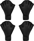 2 Pairs Swimming Gloves Aqua Fit Swim Training Gloves Neoprene Gloves Webbed Fitness Water Resistance Training Gloves for Swimming Diving with Wrist Strap Sporting Goods > Outdoor Recreation > Boating & Water Sports > Swimming > Swim Gloves Sumind Black Large 