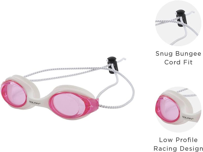 Dolfin Adult Swim Goggles - Quick Adjust Pro Strap with Anti-Fog, Anti-Leak Protection, 1 and 3 Packs