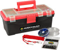 Fishing Single Tray Tackle Box Collection - 55 Piece Tackle Gear Kit Includes Sinkers, Hooks Lures Bobbers Swivels and Fishing Line by Wakeman Outdoors Sporting Goods > Outdoor Recreation > Fishing > Fishing Tackle Trademark Global Red  