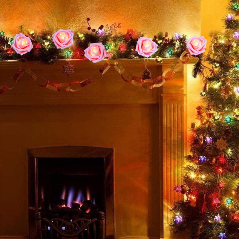 LED Rose Flower String Lights, 7.2 Ft 20 LED Flower Fairy String Light for Holiday Party Wedding, Valentine'S Day, Christmas Decoration Home & Garden > Lighting > Light Ropes & Strings Zukuco   