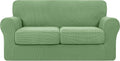 Hokway Couch Cover for 2 Cushion Couch 3 Piece Stretch Sofa Slipcovers with Separate Cushion for 2 Seater Couch Furniture Covers for Kids and Pets in Living Room(Medium,Dark Blue) Home & Garden > Decor > Chair & Sofa Cushions Hokway Light Green Medium 