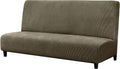 Subrtex Stretch Armless Sofa Slipcover Foldable Futon Cover Sofa Bed Washable Removable Furniture Protector (Celadon) Home & Garden > Decor > Chair & Sofa Cushions SUBRTEX Olive Green  