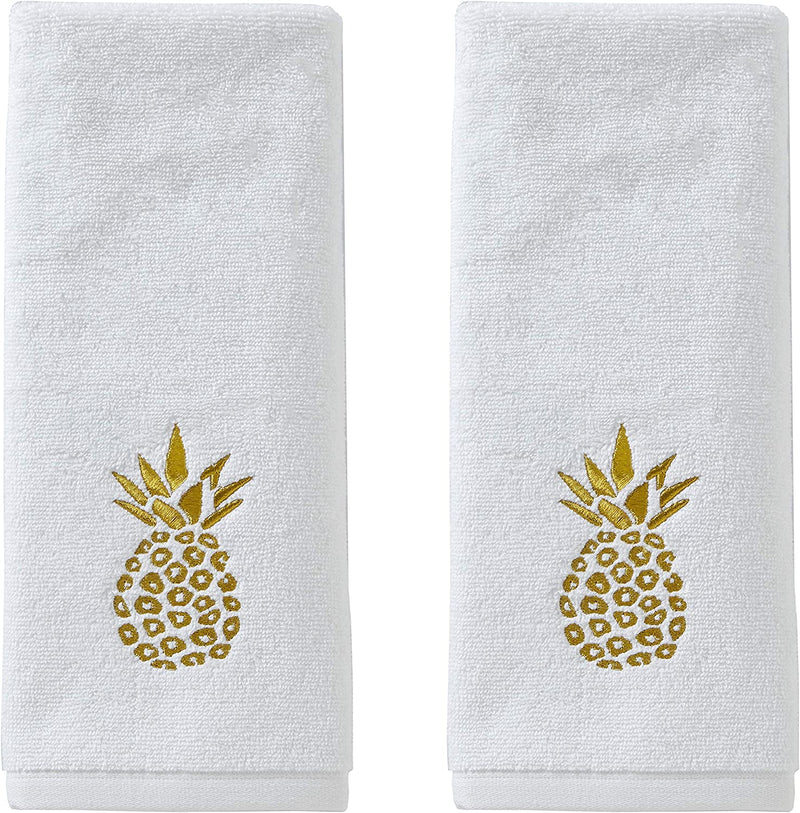 SKL Home by Saturday Knight Ltd. Gilded Pineapple Bath Towel, White Home & Garden > Linens & Bedding > Towels SKL Home Hand Towel Set, White  
