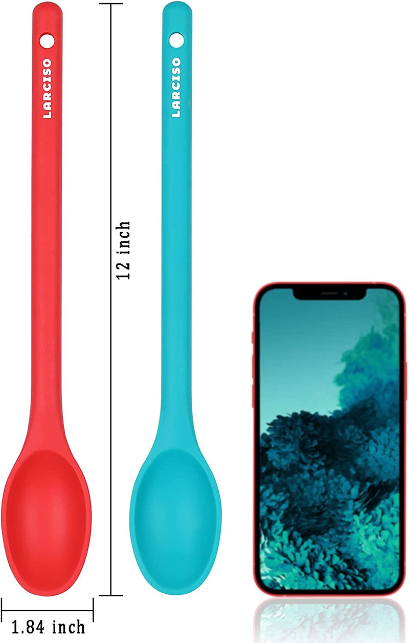 LARCISO 4 Pieces Silicone Spoon Heat-Resistant Non Stick Food Grade Kitchen Tools for Cooking, Baking, Stirring, Serving, Scraping, Mixing Spoons for Dishwasher Safe Home & Garden > Kitchen & Dining > Kitchen Tools & Utensils LARCISO   