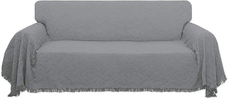 Easy-Going Geometrical Jacquard Sofa Cover, Couch Covers for Armchair Couch, L Shape Sectional Couch Covers for Dogs, Washable Luxury Bed Blanket, Furniture Protector for Pets,Kids(71X 102 Inch,Navy) Home & Garden > Decor > Chair & Sofa Cushions Easy-Going Light Gray Large 