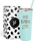 Sassycups Best Nana Ever Tumbler | 22 Ounce Engraved Mint Stainless Steel Insulated Travel Mug | Nana Tumbler | for Nana | World'S Best Nana | New Nana | Nana Birthday | Nana to Be Home & Garden > Kitchen & Dining > Tableware > Drinkware SassyCups Mint - Nana  
