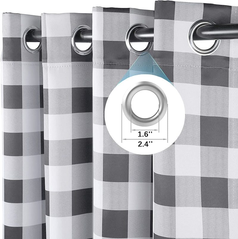 Plaid Blackout Curtains, Blackout Gingham Checker Window Curtain Plaid Curtain Panels Grommet Curtain Drapery Set of 2 Panels (Grey and White, 52X84Inch) Home & Garden > Decor > Window Treatments > Curtains & Drapes Hi.FANCY   
