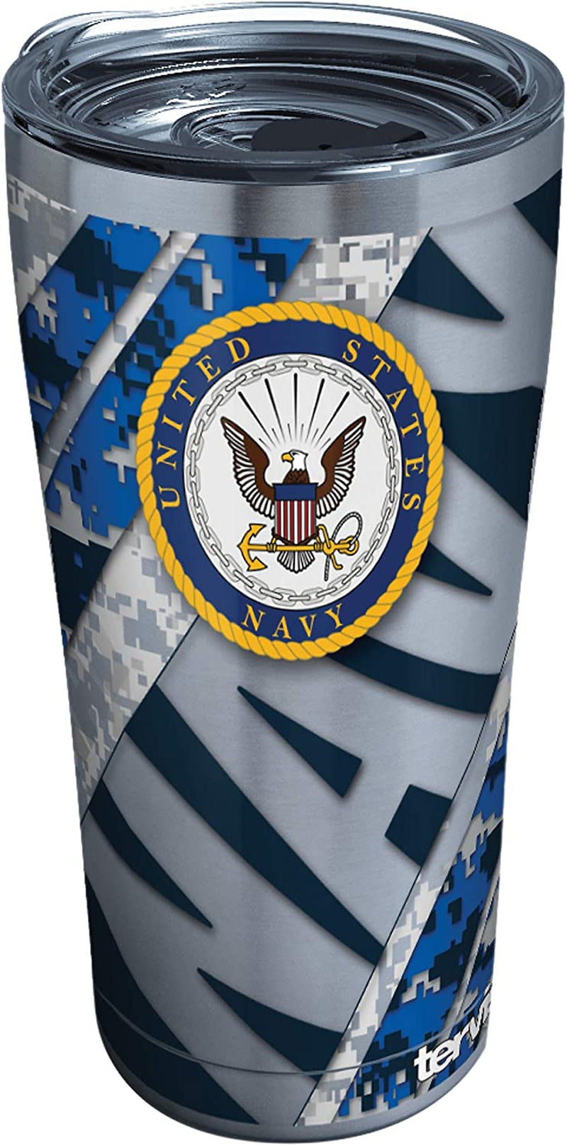 Tervis Triple Walled Navy Insulated Tumbler Cup Keeps Drinks Cold & Hot, 20Oz - Stainless Steel, Digi Camo Home & Garden > Kitchen & Dining > Tableware > Drinkware Tervis Silver Contemporary 20 oz - Stainless Steel