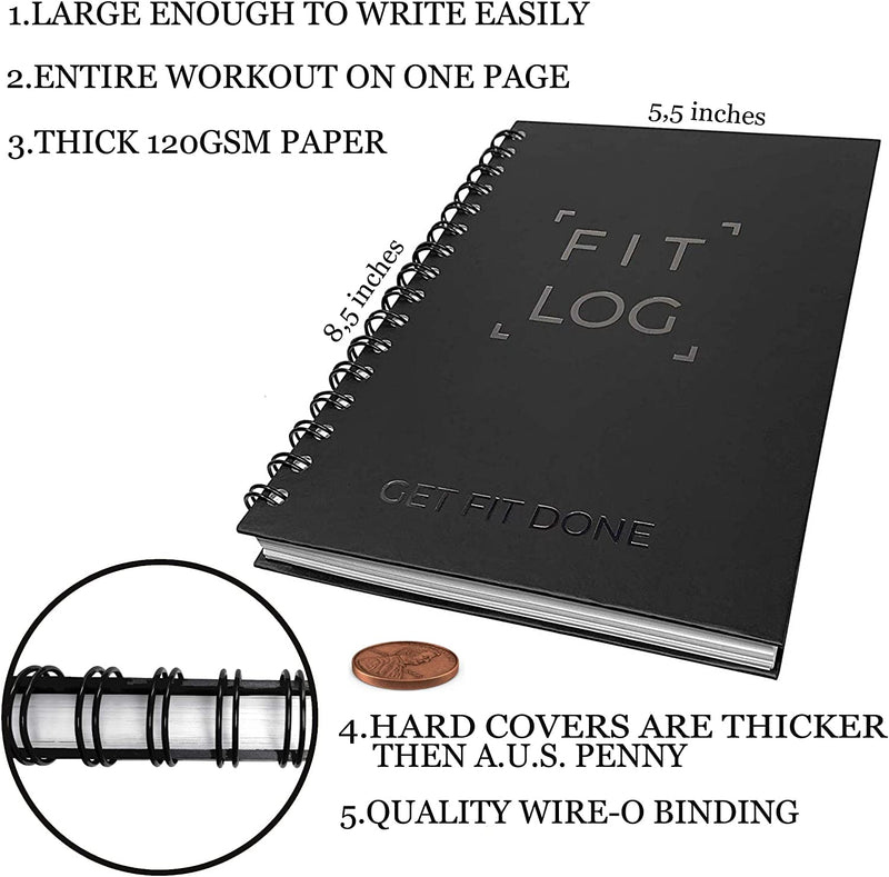 Cossac Fitness Journal & Workout Planner - Designed by Experts Gym Notebook, Workout Tracker,Exercise Log Book for Men Women Sporting Goods > Outdoor Recreation > Winter Sports & Activities Cossac   