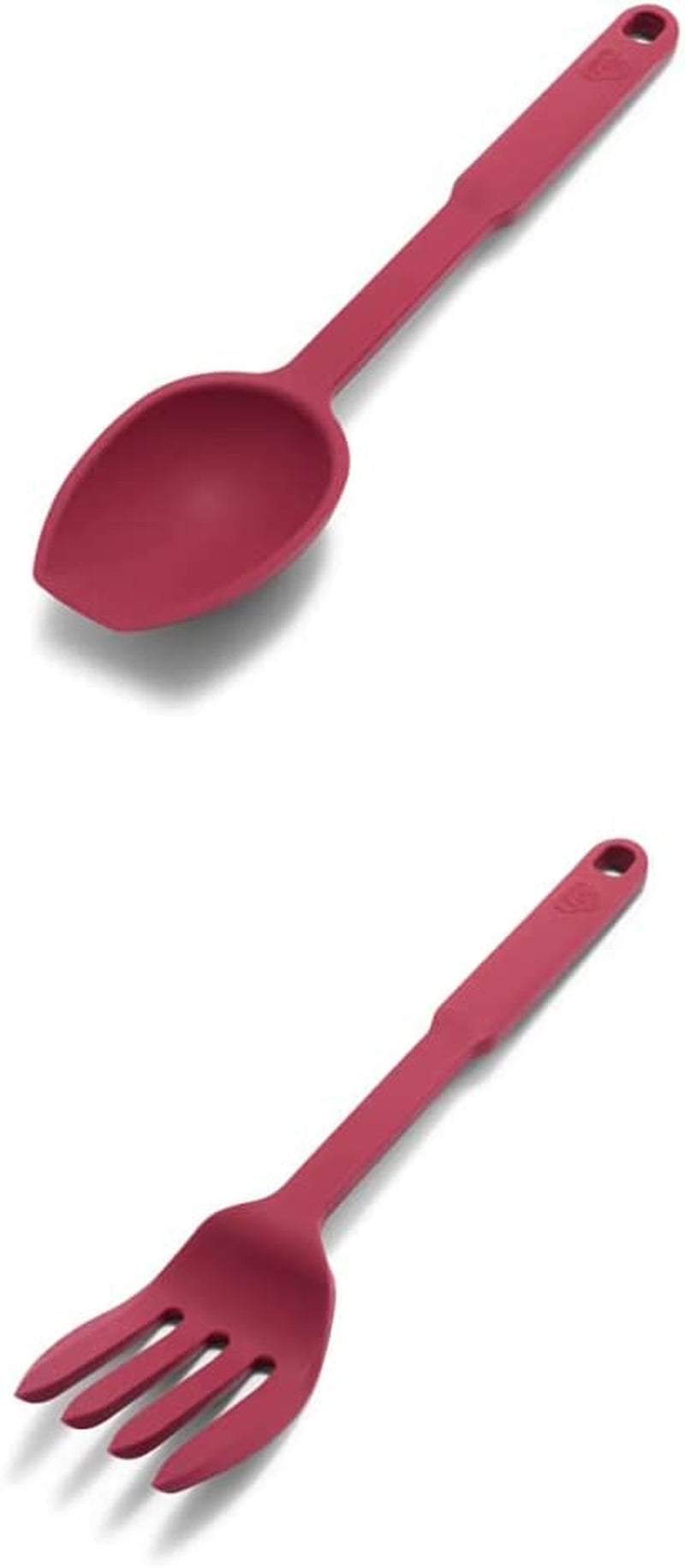 Greenlife Cooking Tools and Utensils, Silicone Spoon for Scooping Scraping and Mixing, Heat and Stain Resistant, Dishwasher Safe, Red Home & Garden > Kitchen & Dining > Kitchen Tools & Utensils GreenLife Red Fork and Spoon Set 