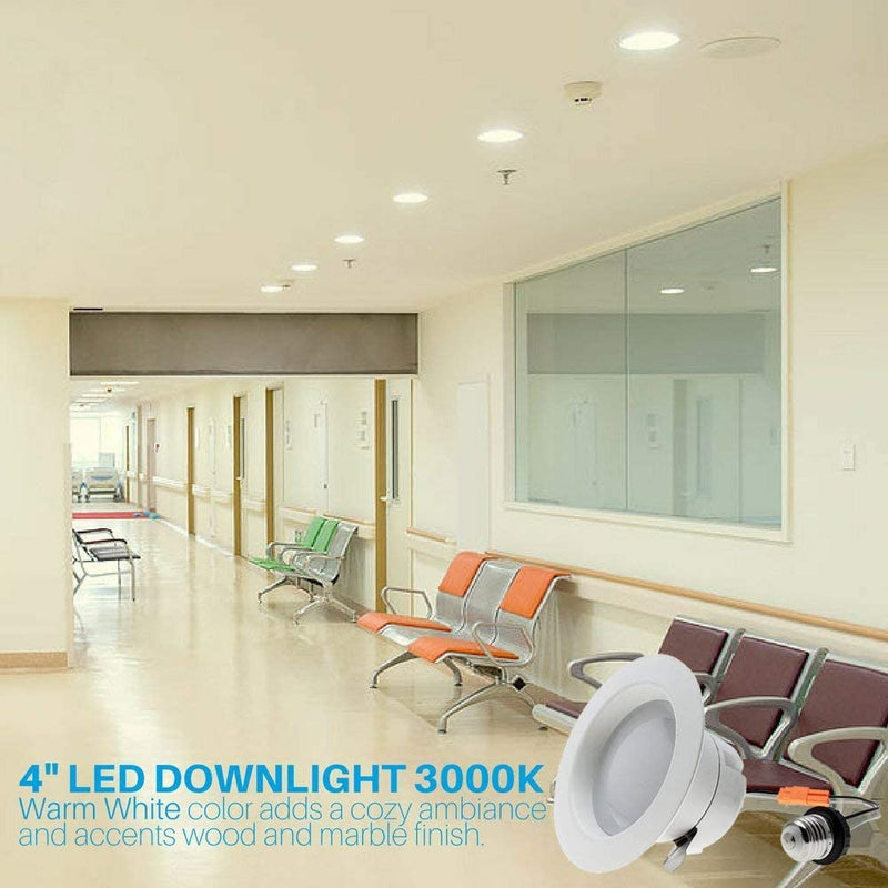 12 Pack 4" Inch LED New Construction LED Recessed Light Kits, IC Rated Housing and Dimmable LED Downlight, Damp Rated, 10W, 750Lm, 3000K (Warm White), UL Listed Home & Garden > Lighting > Flood & Spot Lights Four-Bros Lighting   