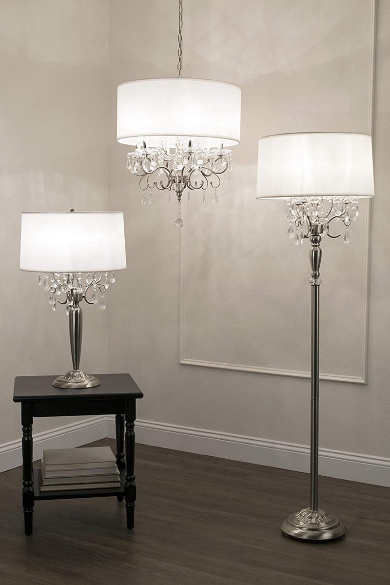 Ok-5109H 21-Inch Crystal Silver Chandelier Home & Garden > Lighting > Lighting Fixtures > Chandeliers OK Lighting   