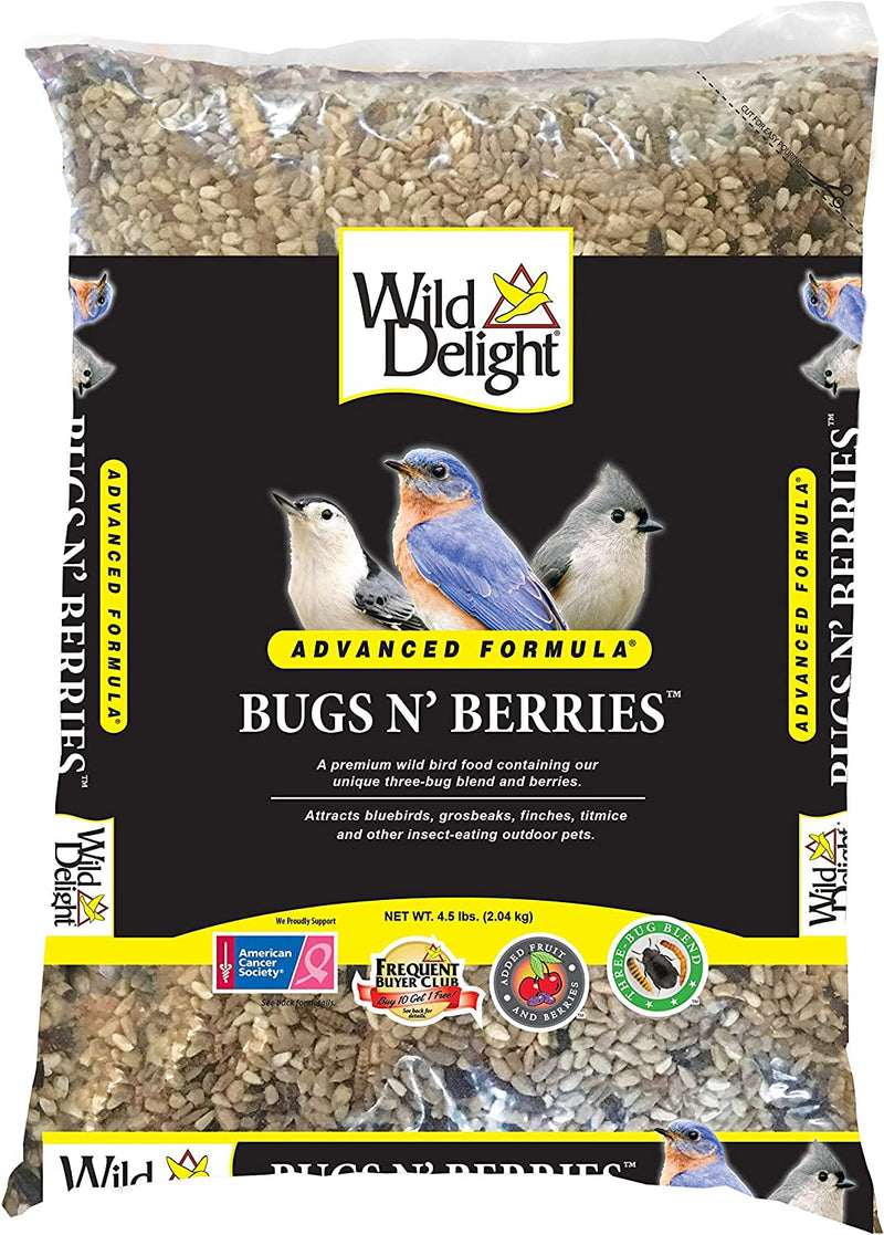 Wild Delight 099127 Bugs N' Berries Wild Bird Food, 4.5 Lb Animals & Pet Supplies > Pet Supplies > Bird Supplies > Bird Food Wild Delight Standard Packaging 4.5 lb 