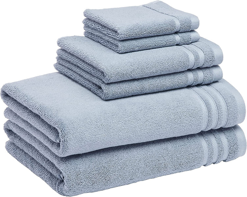 Cotton Bath Towels, Made with 30% Recycled Cotton Content - 2-Pack, White Home & Garden > Linens & Bedding > Towels KOL DEALS Blue 6-Piece Set 