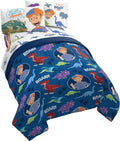 Jay Franco Blippi Dino Fun 4 Piece Toddler Bed Set – Super Soft Microfiber Bed Set Includes Toddler Size Comforter & Sheet Set Bedding (Official Blippi Product)