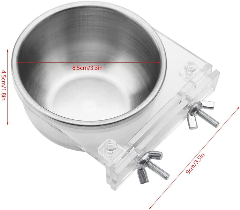 TOPINCN Bird Cage Feeding Bowl Hanging Bird Cage Feeder Stainless Steel Food Water Bowl with Clamp Holder for Bird Cage Small Animals Cage Animals & Pet Supplies > Pet Supplies > Bird Supplies > Bird Cage Accessories > Bird Cage Food & Water Dishes TOPINCN   