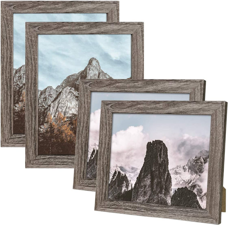 NUOLAN 5X7 Picture Frame Rustic Gray Wood Pattern Art Photo Frames 6 Packs for Wall or Tabletop Display (NL-PF5X7-RG)