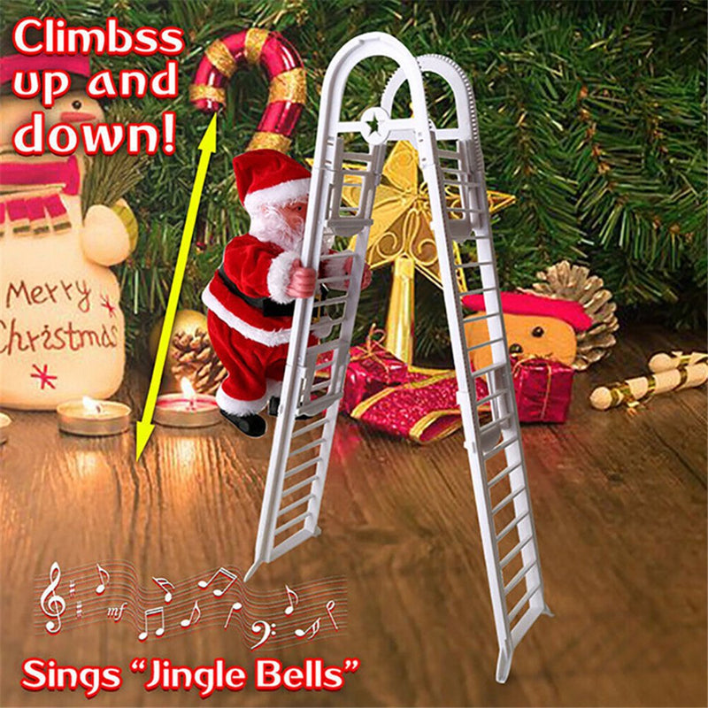 Electric Climbing Ladder Santa Claus Christmas Xmas Music Figurine Party Decor Home & Garden > Decor > Seasonal & Holiday Decorations& Garden > Decor > Seasonal & Holiday Decorations Actoyo White Bended Ladder  