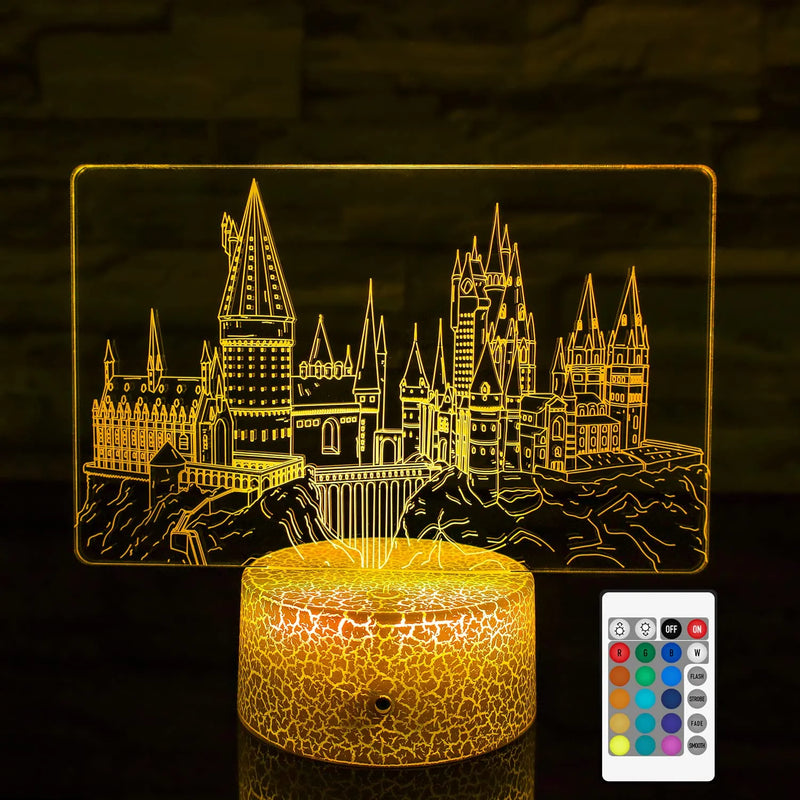 Night Light for Kids Hogwarts Castle LED Décor Lamp with Remote & Smart Touch 7 Colors + 16 Colors Changing Dimmable Castle Kids Night Light 3 4 5 6 7 8 9 Year Old Boy or Girl Gifts Home & Garden > Lighting > Night Lights & Ambient Lighting Agui-Zhongshan Duoyu   