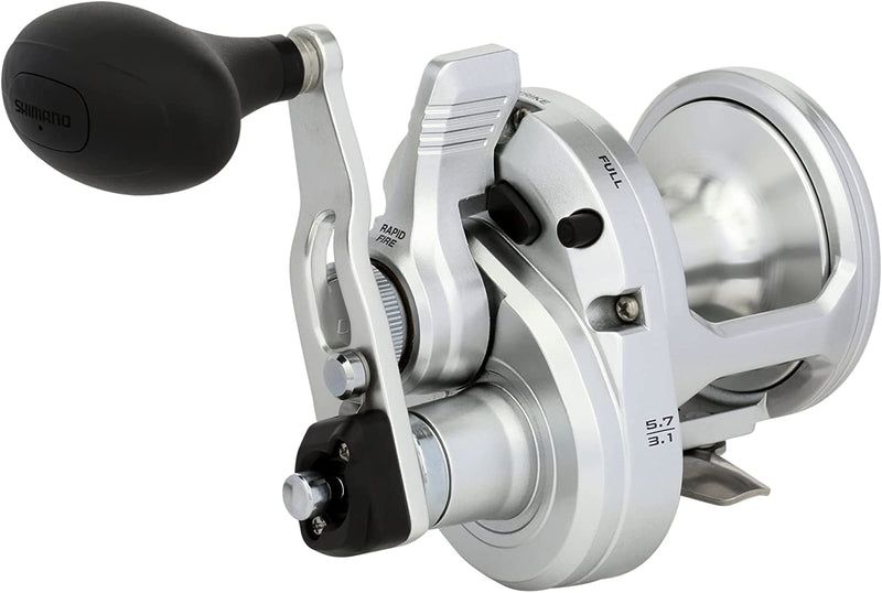 SHIMANO Speedmaster 2 Speed Lever Drag Saltwater Fishing Reel, Right Hand Retrieve Sporting Goods > Outdoor Recreation > Fishing > Fishing Reels SHIMANO Gear Ratio: 5.7:1 | Size: 12 Right  