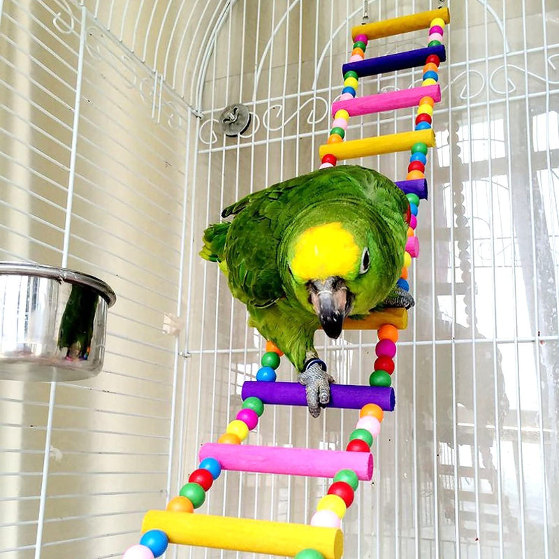 Bird Parrot Toys Ladders Swing Chewing Toys Hanging Pet Bird Cage Accessories Hammock Swing Toy for Small Parakeets Cockatiels, Lovebirds, Conures, Macaws, Lovebirds, Finches (12 Ladders) Animals & Pet Supplies > Pet Supplies > Bird Supplies > Bird Toys CoCogo 48 inch 18 ladders  