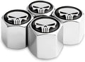Skull Car Wheel Tire Valve Stem Caps, Airtight Dust Proof Covers, 4 Pack Universal Tire Air Valve Caps for Cars, Trucks, Bicycles, Car Accessories for Men and Women (Red) Sporting Goods > Outdoor Recreation > Winter Sports & Activities YALOK-Tire Valve Stem Caps9 Silver/White  