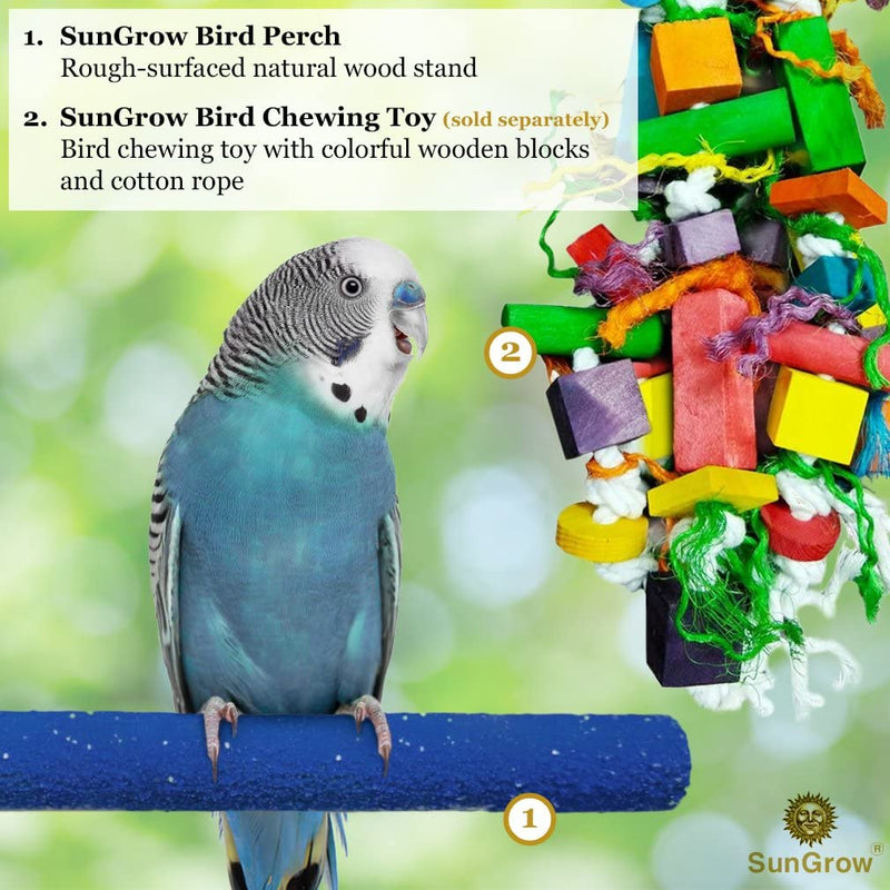 Sungrow Wooden Bird Perch, 8-Inches, Quartz Sand Covered, Blue Perch for Lovebirds, Budgies, Finches & Small Birds, 1 Pc Animals & Pet Supplies > Pet Supplies > Bird Supplies Luffy Pets Collection   