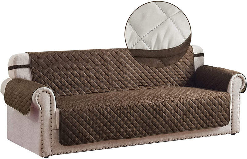 RHF Reversible Sofa Cover, Couch Covers for Dogs, Couch Covers for 3 Cushion Couch, Couch Covers for Sofa, Couch Cover, Sofa Covers for Living Room,Sofa Slipcover,Couch Protector(Sofa:Chocolate/Beige) Home & Garden > Decor > Chair & Sofa Cushions Rose Home Fashion Chocolate/Beige Large 