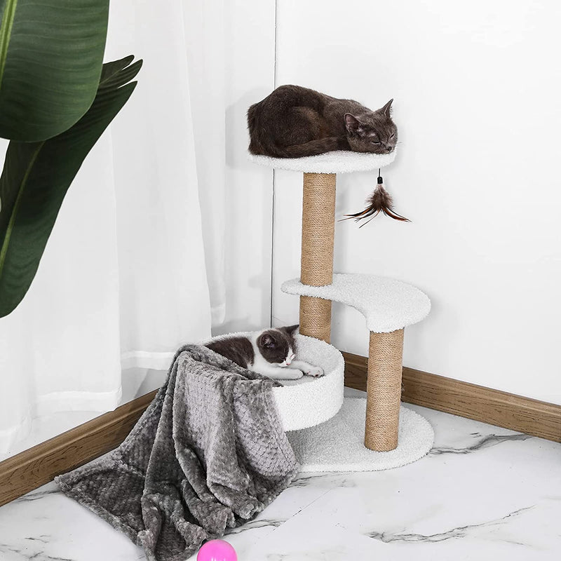 Lahas Modern Cat Tree Tower for Indoor Small Cats with Sisal Scratching Post,Hammock,Perch,Bed,Feather Toy,Easy to Assemble,Activity Design Cat Furniture Supplies Sporting Goods > Outdoor Recreation > Boating & Water Sports > Swimming > Swim Goggles & Masks Lahas   