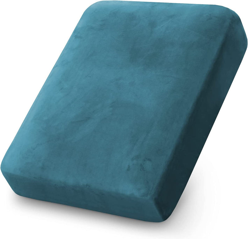 Stretch Velvet Couch Cushion Covers for Individual Cushions Sofa Cushion Covers Seat Cushion Covers, Thicker Bouncy with Elastic Edge Cover up to 10 Inch Thickness Cushions (1 Piece, Brown) Home & Garden > Decor > Chair & Sofa Cushions PrinceDeco Blue 1 