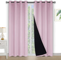Kinryb Halloween 100% Blackout Curtains Coffee 72 Inche Length - Double Layer Grommet Drapes with Black Liner Privacy Protected Blackout Curtains for Bedroom Coffee 52W X 72L Set of 2 Home & Garden > Decor > Window Treatments > Curtains & Drapes Kinryb Pink W52" x L72" 