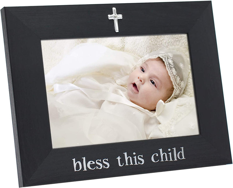 MIMOSA MOMENTS Silver Heart Black Picture Frame for 4X6 Photo (Mommy & Me) Home & Garden > Decor > Picture Frames MIMOSA MOMENTS bless this child  