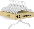 12 Quality Hangers Clear Skirt/Pant Hangers 12 Pack - Crystal Cut Hangers for Clothes - Durable Plastic Hanger Set - Dress Hangers with Clips - Heavy Duty Hangers - Nonslip Coat Suit and Shirt Hangers Sporting Goods > Outdoor Recreation > Fishing > Fishing Rods Quality Hangers Crystal Suit Hangers - 12 Pack  