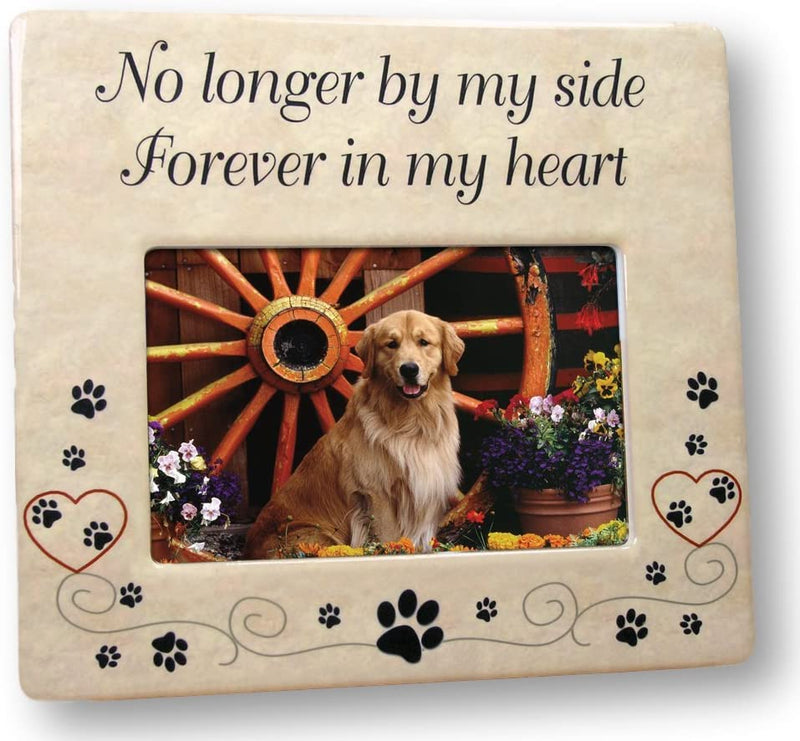 Pet Memorial Ceramic Picture Frame - No Longer by My Side Forever in My Heart - Pet Loss Gifts - Pet Photo Frame - Pet Sympathy Gift - in Memory of a Pet Home & Garden > Decor > Picture Frames BANBERRY DESIGNS   