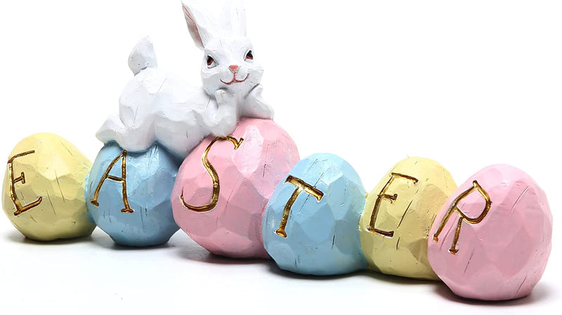 Hodao Easter Bunny Decorations Spring Home Decor Bunny Figurines Home & Garden > Decor > Seasonal & Holiday Decorations BIYON   