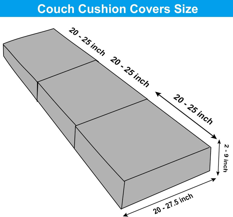 Couch Cushion Covers NORTHERN BROTHERS Stretch Sofa Cushion Covers Spandex Sofa Couch Seat Covers for 3 Cushion Couch Cushion Slipcovers Covers for Living Room (3 Piece Seat Cushion Covers, Beige)