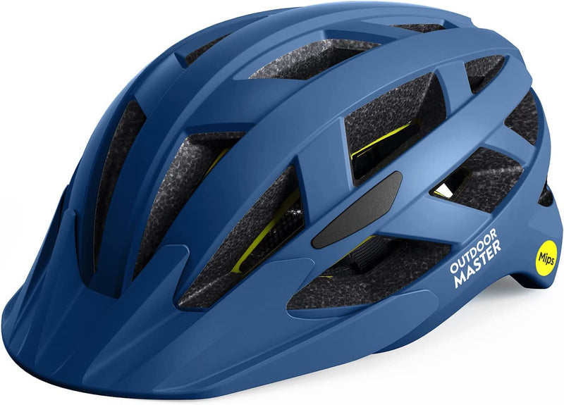 Outdoormaster Gem Recreational MIPS Cycling Helmet - Two Removable Liners & Ventilation in Multi-Environment - Bike Helmet in Mountain, Motorway for Youth & Adult Sporting Goods > Outdoor Recreation > Cycling > Cycling Apparel & Accessories > Bicycle Helmets OutdoorMaster Ocean Blue Large 